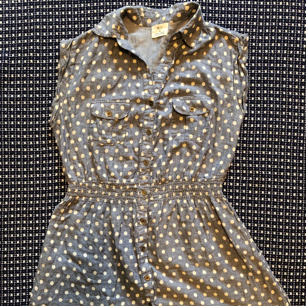 Pins and Needles denim day dress with pockets.
